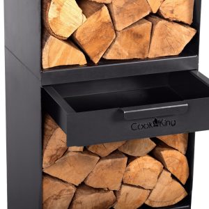 Outdoor Wood Rack VENTO with drawer