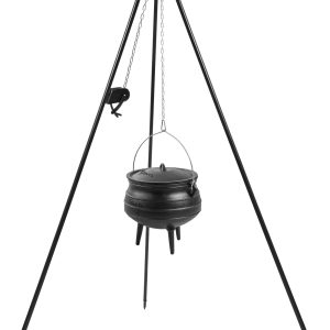 African Cast-iron Pot with tripod and winch